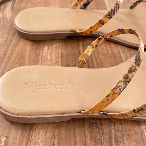 Madewell Lyra Slide Sandal in Snake Embossed Leather size 8.5 - Picture 3 of 10